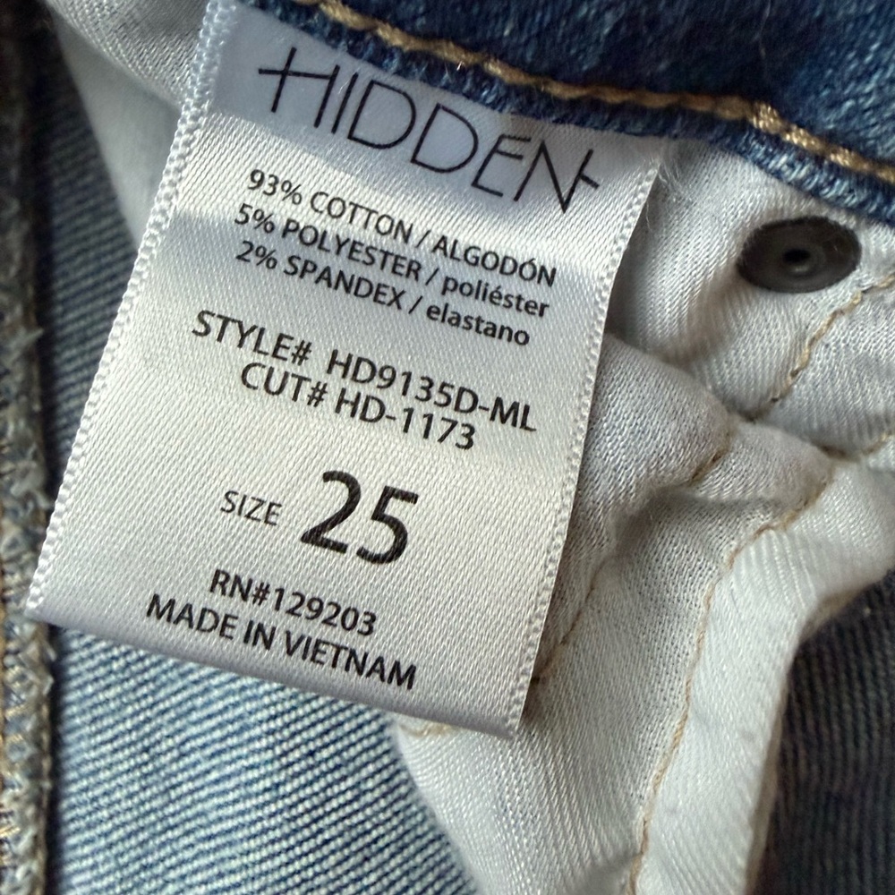 Hidden Los Angeles Denim Wide Leg Jeans Cutoff Hem Size 25 - Picture 4 of 6